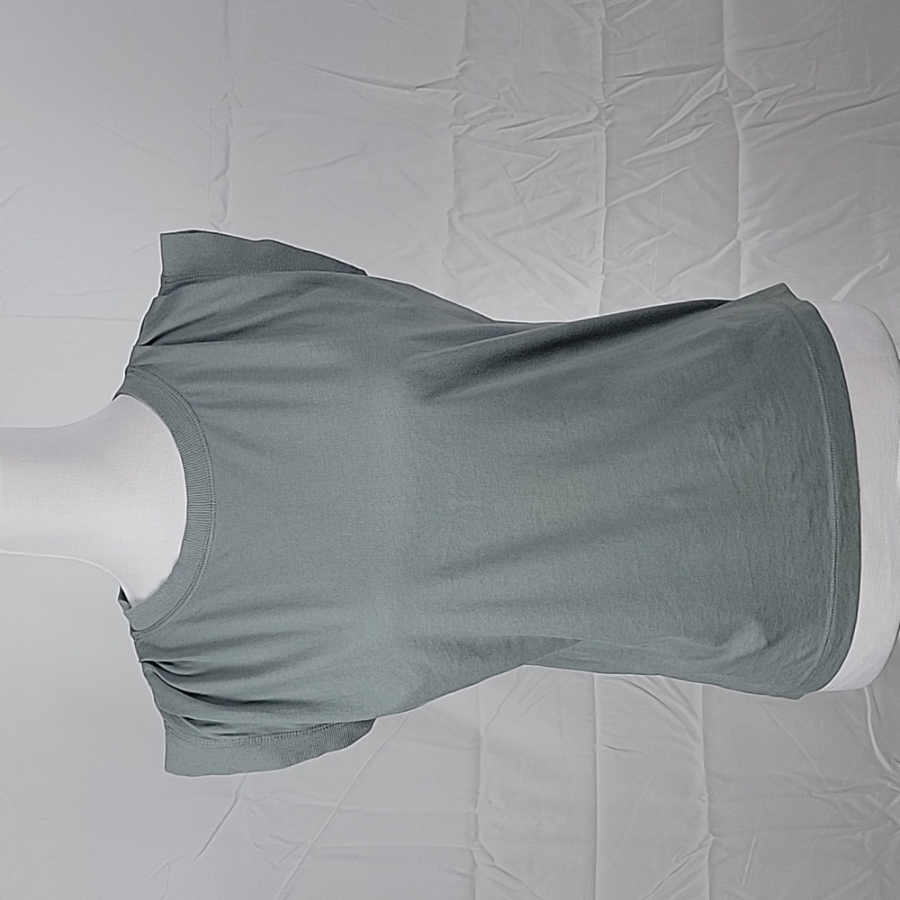 LOFT Size XXS Smoky Green Pleated Muscle Tee, Excellent, Like New Condition